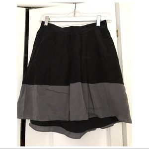 EUC Black and Grey Silk Madewell Skirt